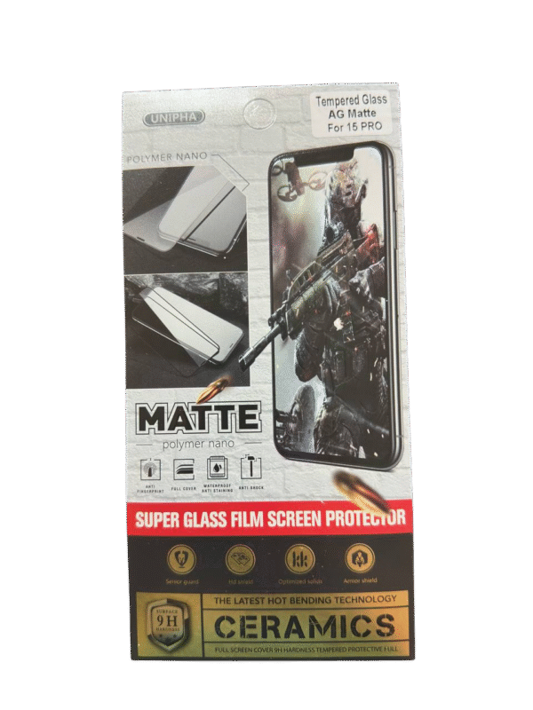 Vidrio9d Mate Unipha iPhone 15 PRO